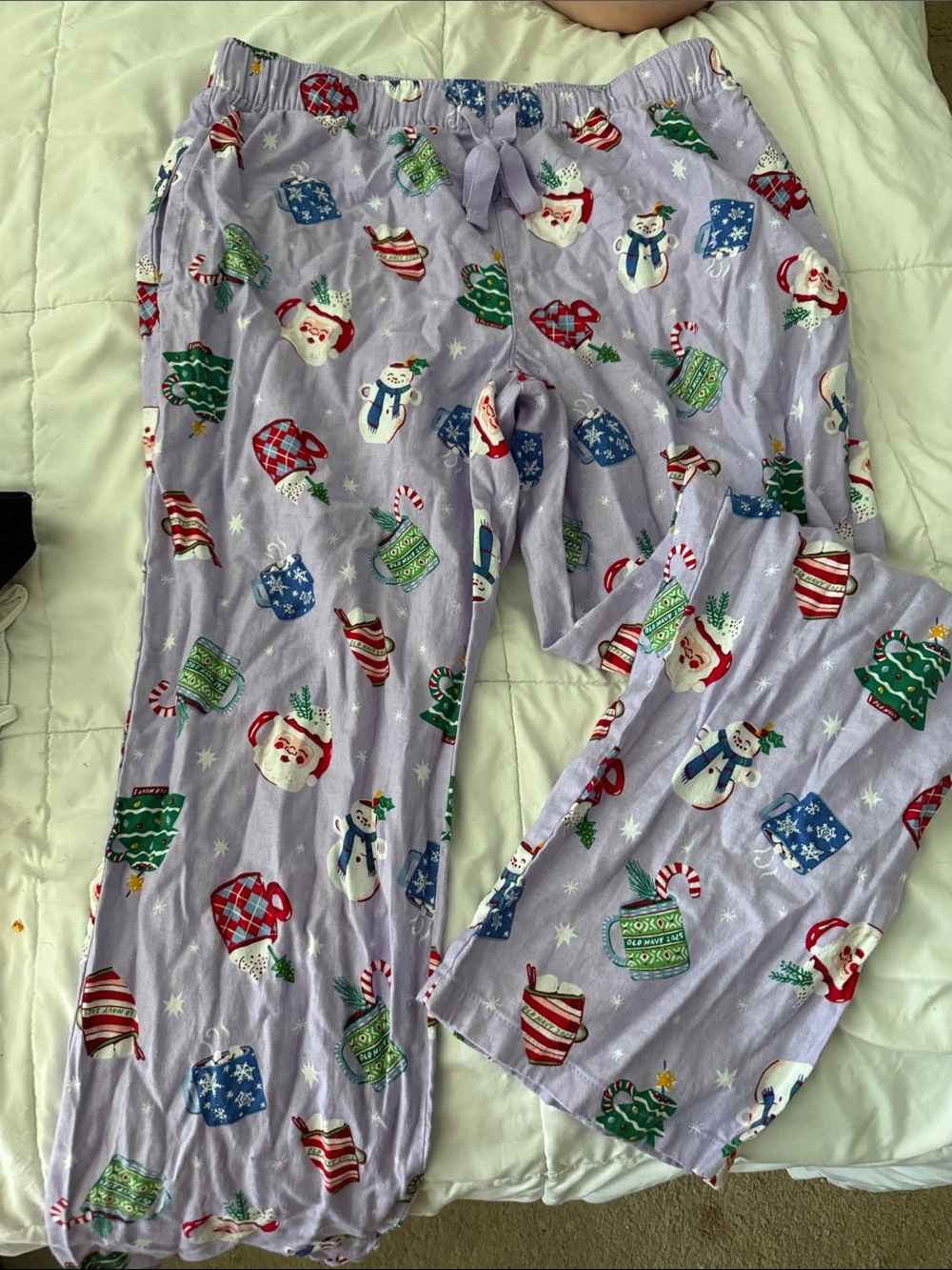 Women’s Holiday Pajama Pants - Lavender with Festive Print